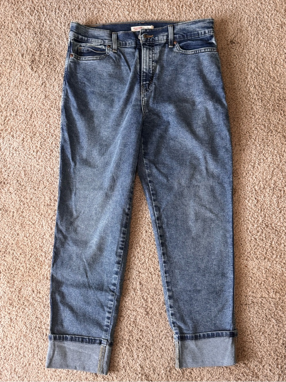 Signature by Levi Strauss Relaxed Boyfriend Jeans in Medium Blue